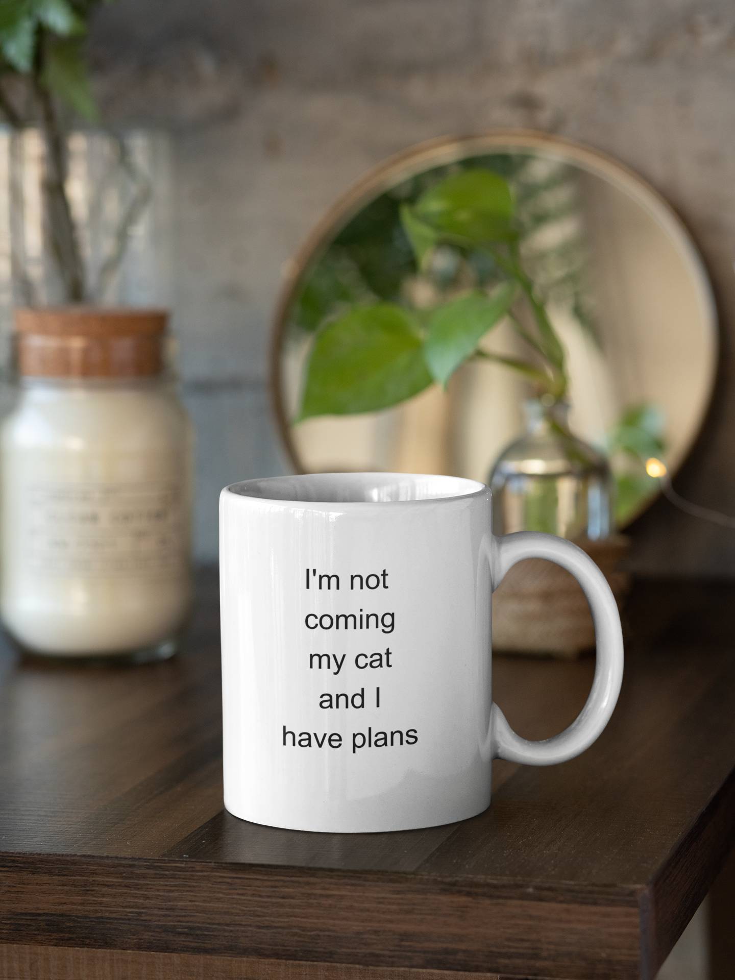 Funny Cat Person Mug, I’m Not Coming My Cat and I Have Plans, Introvert Gift, Cat Mom Coffee Mug, Pet Lover Humor