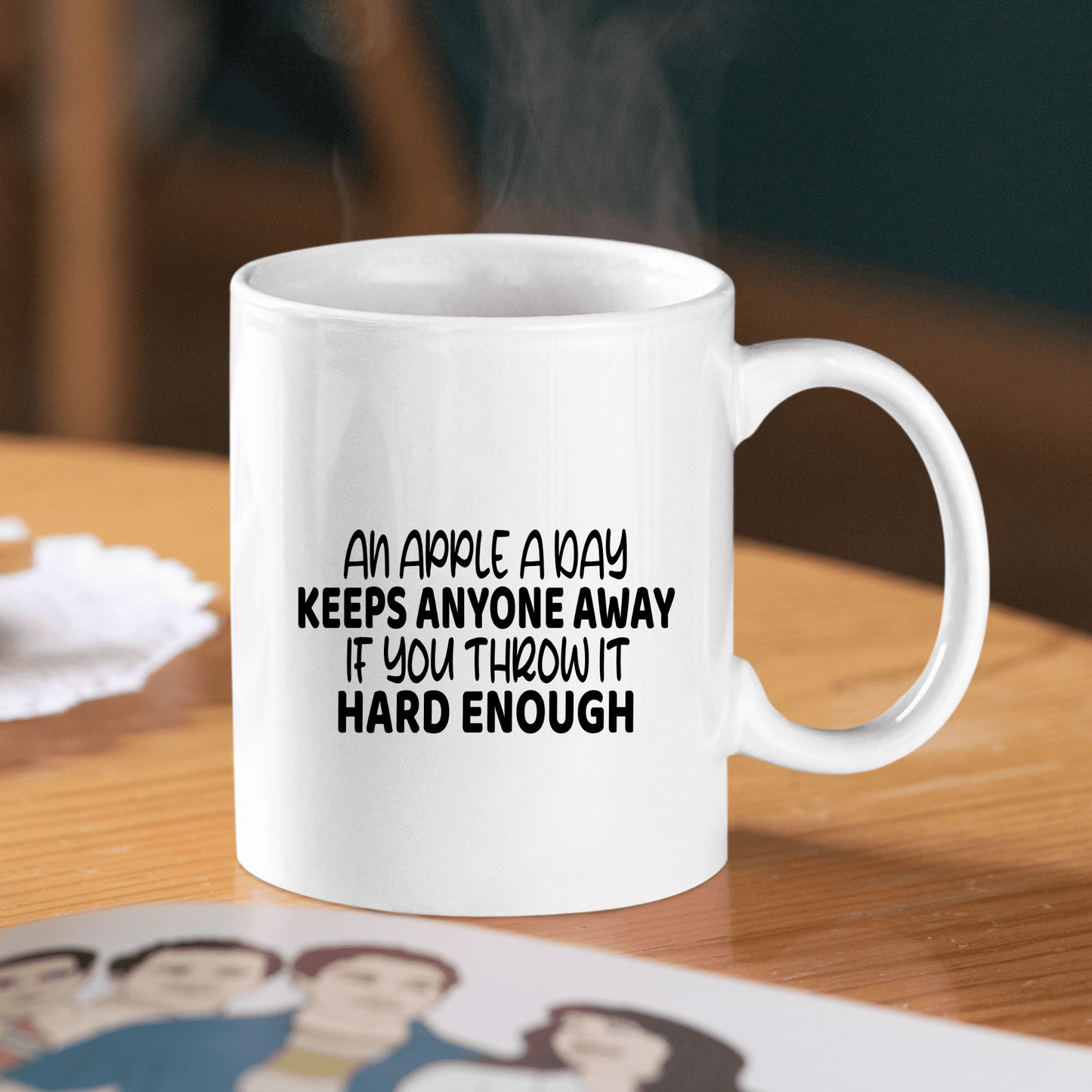Apple a Day Mug | Funny Anti - Social Coffee Cup - Granville Designs