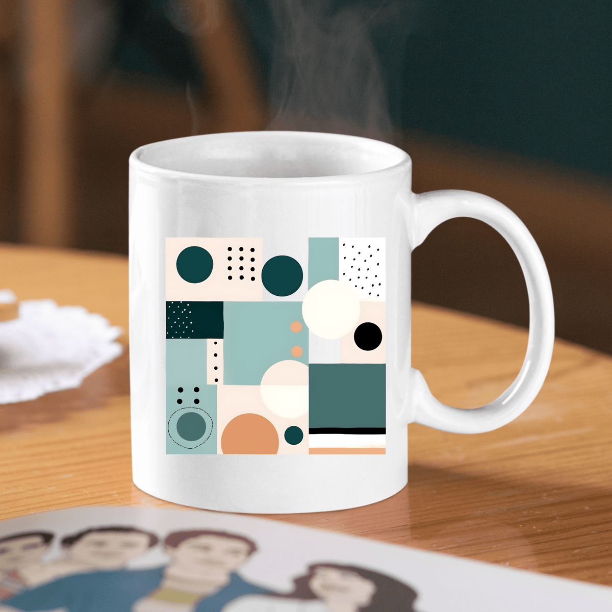 Coastal Geometry Mid Century Modern Mug - Granville Designs