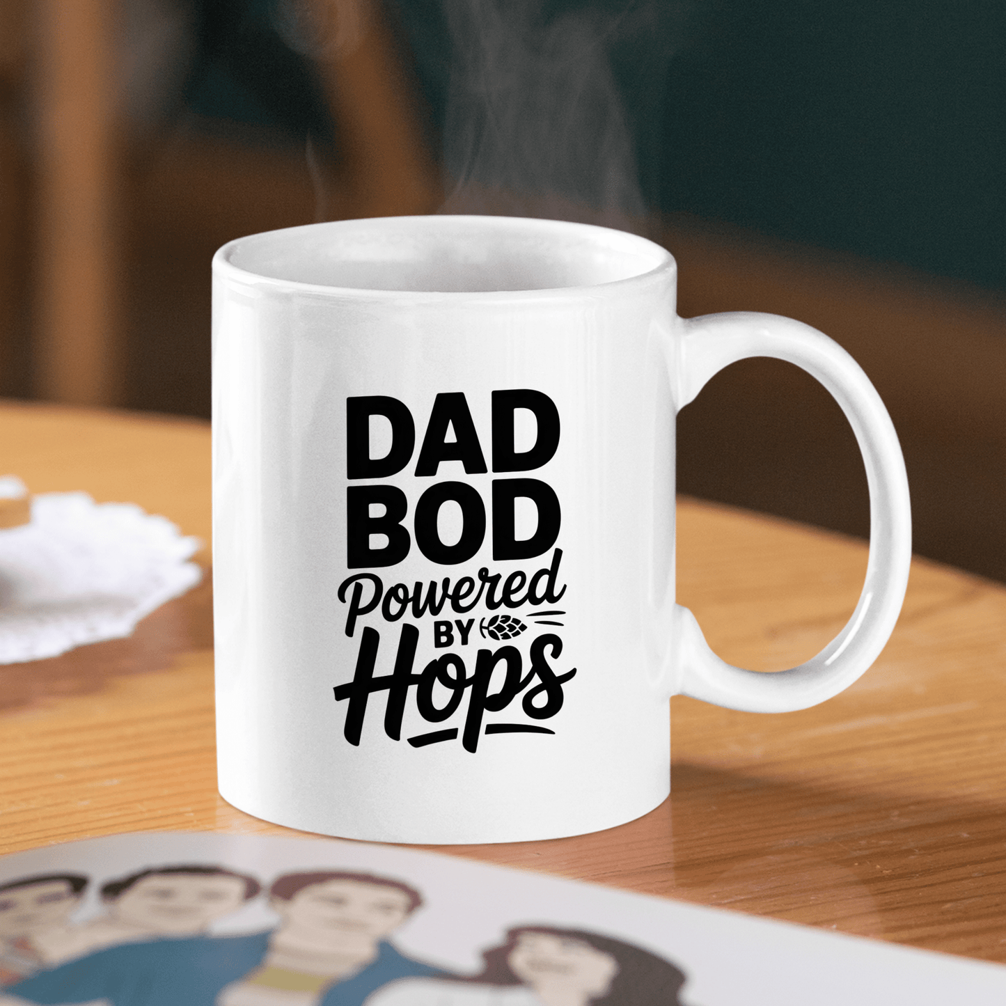 Dad Bod Powered by Hops Mug | Funny Beer Dad Gift - Granville Designs