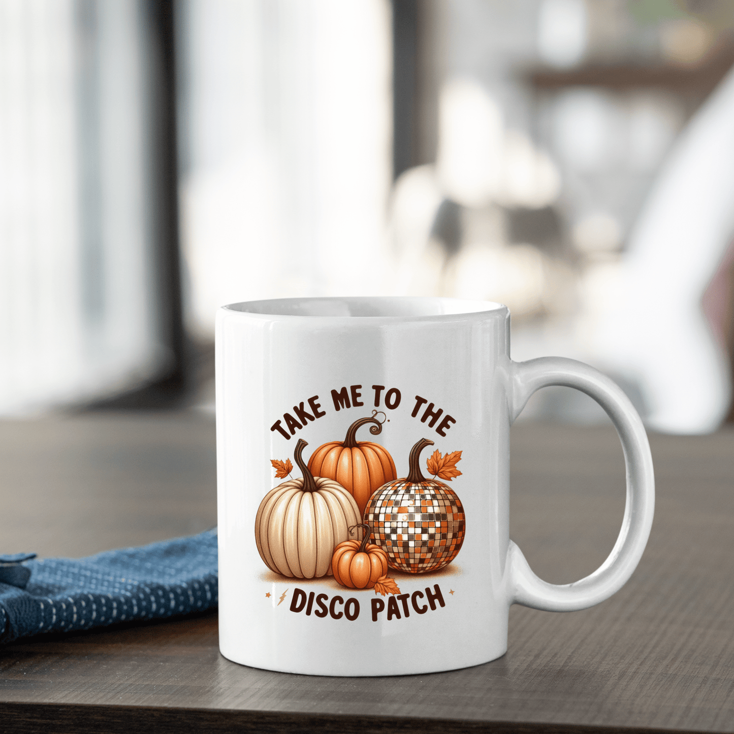 Take Me to the Disco Patch Mug | Funny Fall Pumpkin Gift - Granville Designs