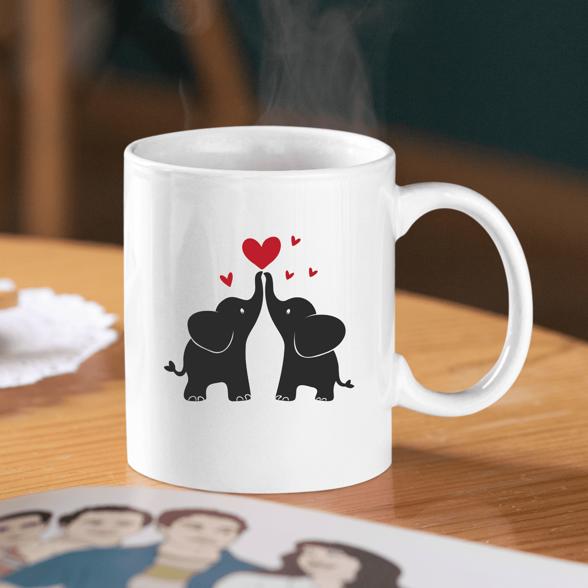 Elephant Love Mug | Cute Romantic Coffee Mug - Granville Designs