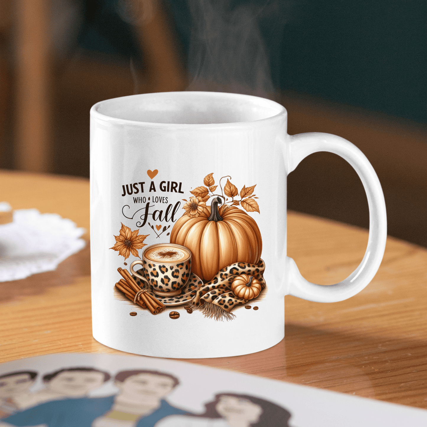 Just a Girl Who Loves Fall Mug | Leopard Print Autumn Coffee Cup - Granville Designs