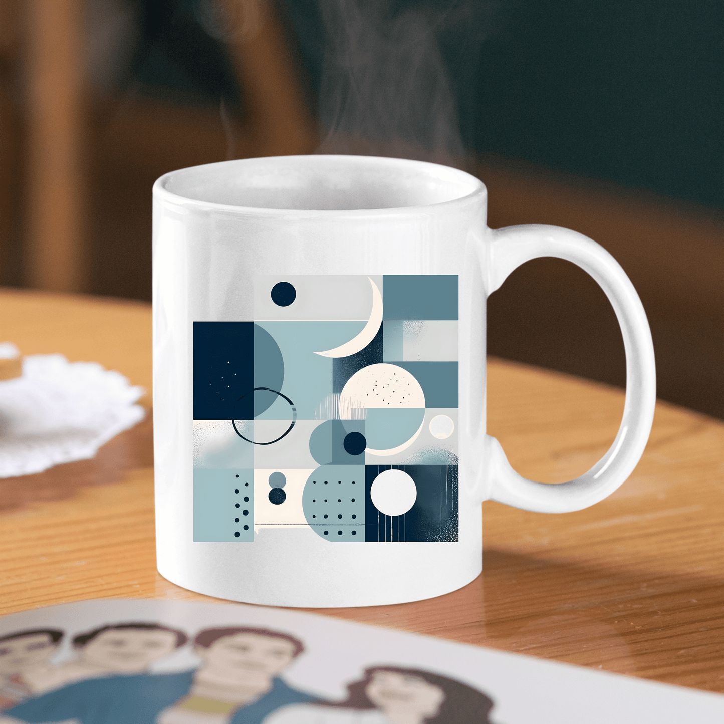 Moonlit Geometry Mid Century Modern Mug - Granville Designs