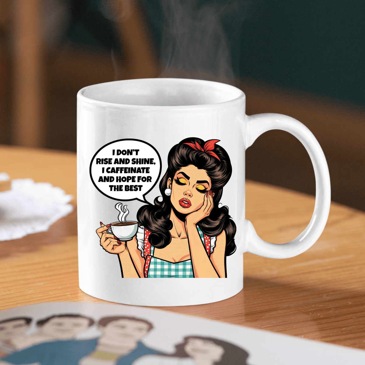 Rise and Shine Caffeinate Mug | Funny Retro Coffee Lover Gift - Granville Designs