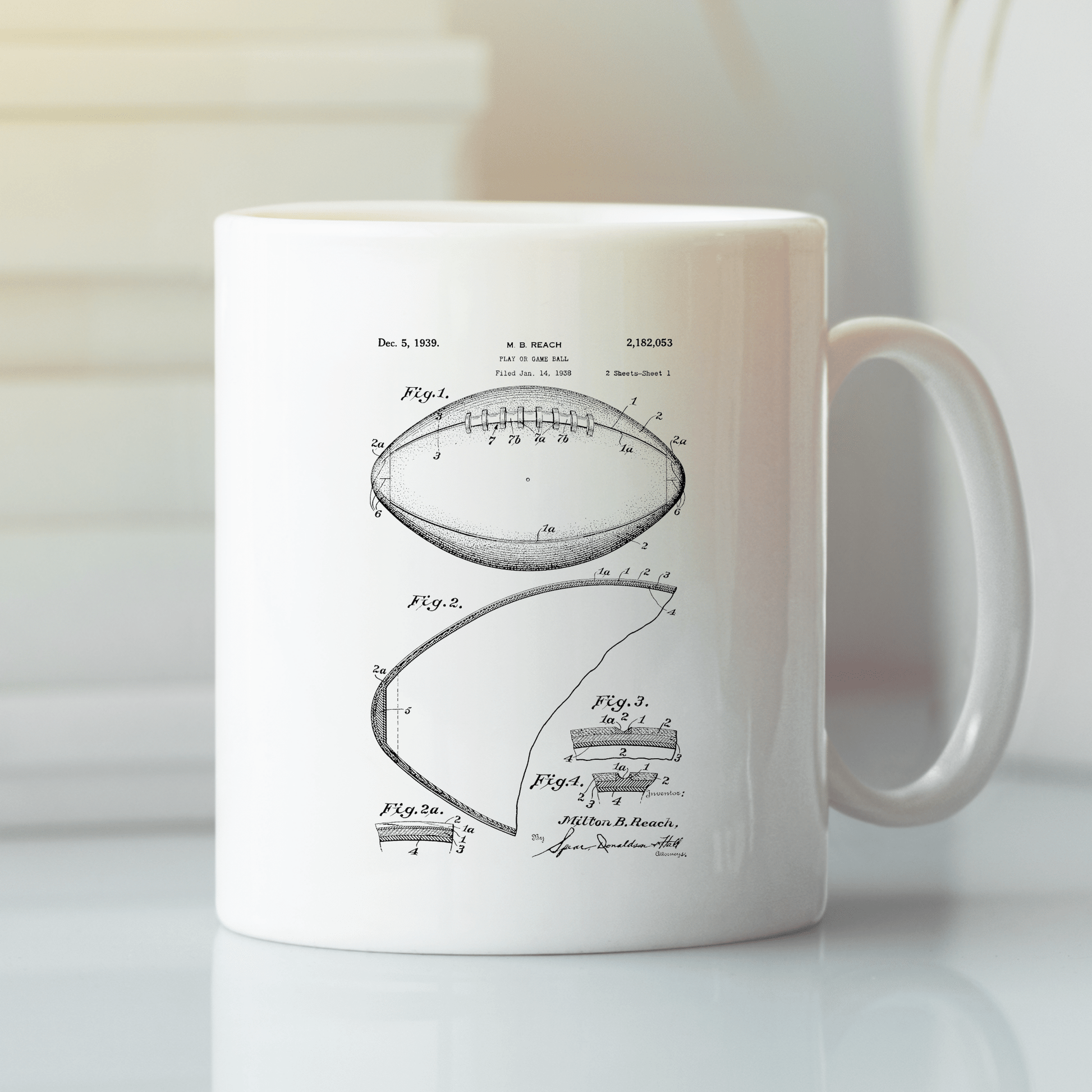 American Football Patent Mug | Vintage Sports Gift - Granville Designs