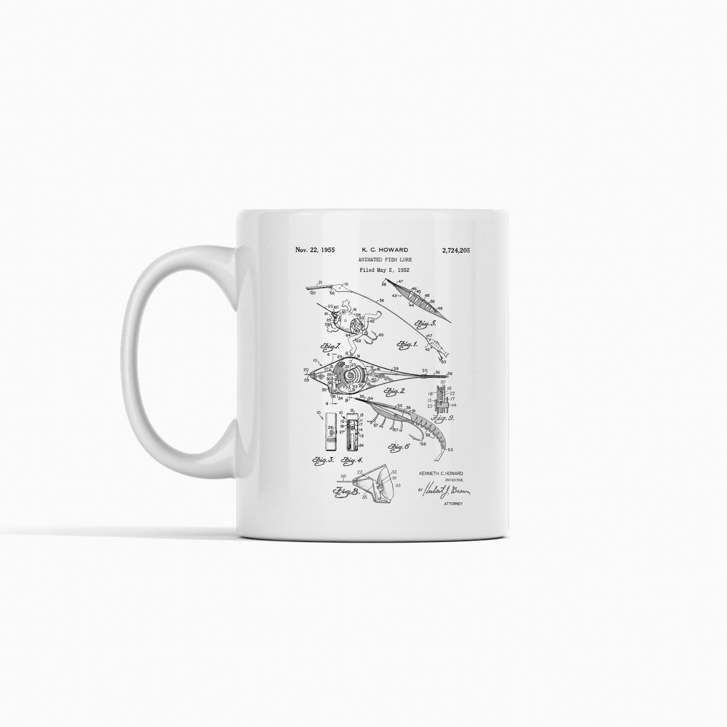 Animated Fish Lure Patent Mug for Fishermen - Granville Designs