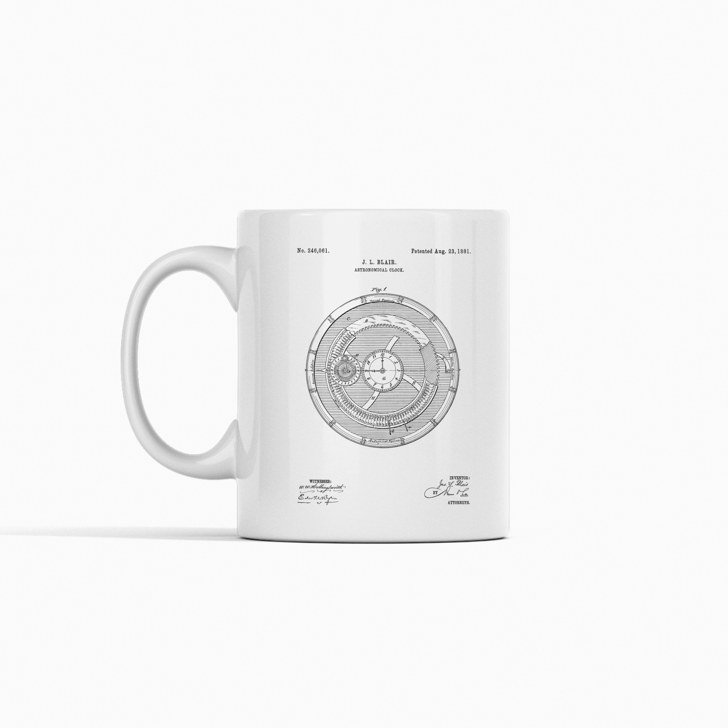 Astronomical Clock Patent Mug for Science Lovers - Granville Designs
