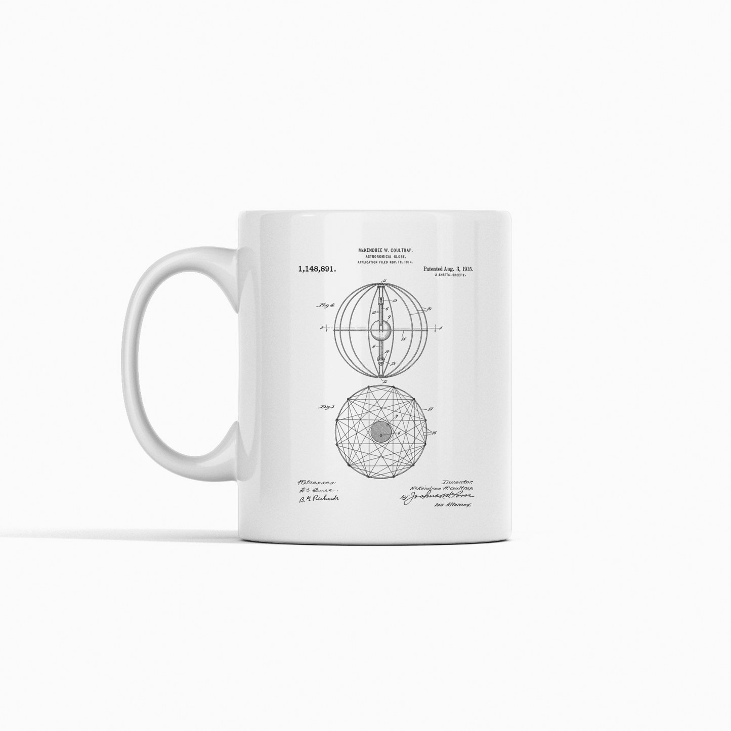 Astronomical Globe Patent Mug for Space Lovers - Granville Designs