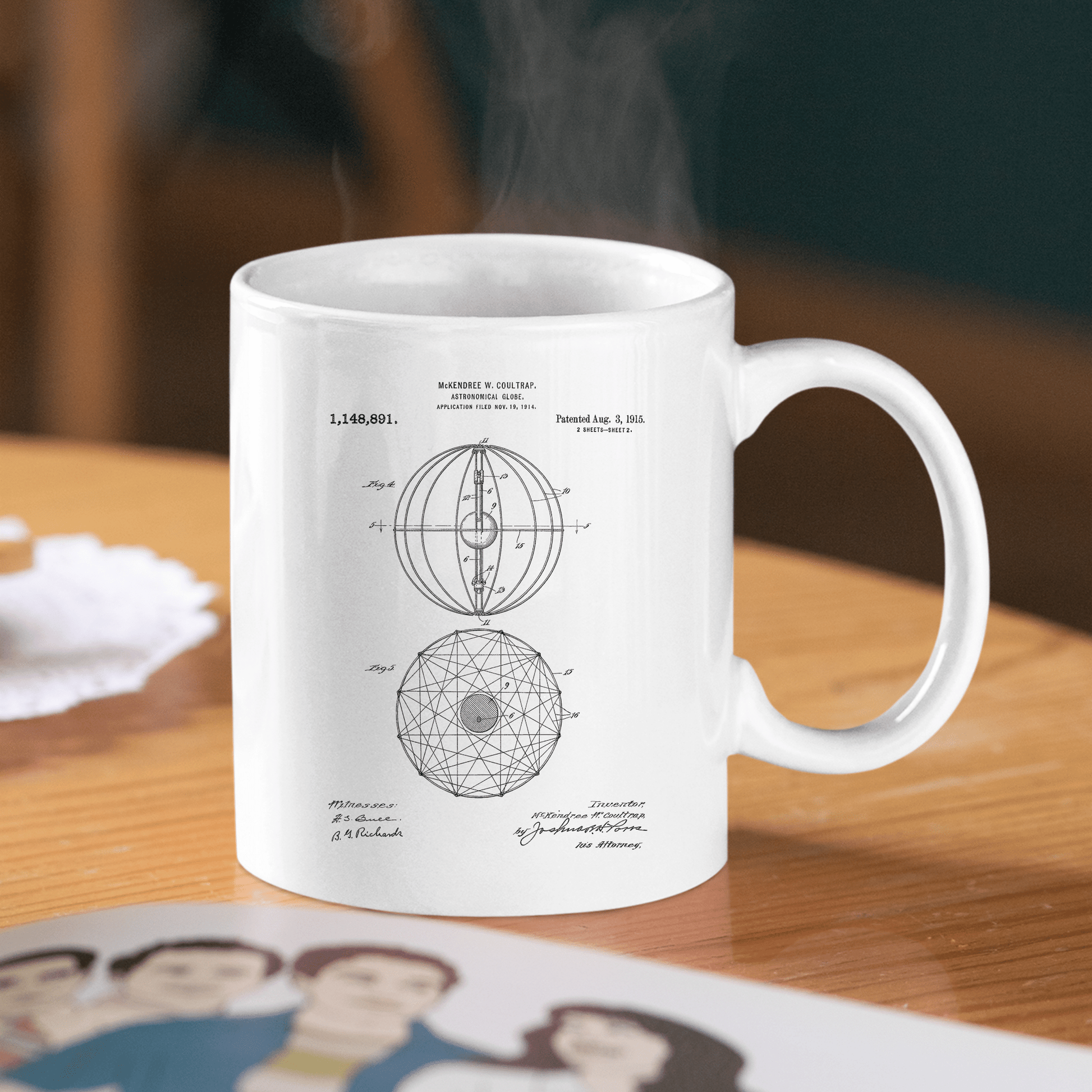 Astronomical Globe Patent Mug for Space Lovers - Granville Designs