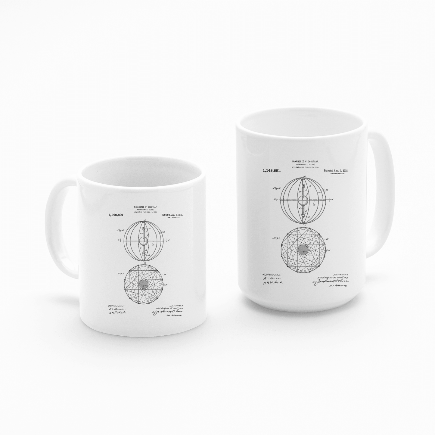 Astronomical Globe Patent Mug for Space Lovers - Granville Designs