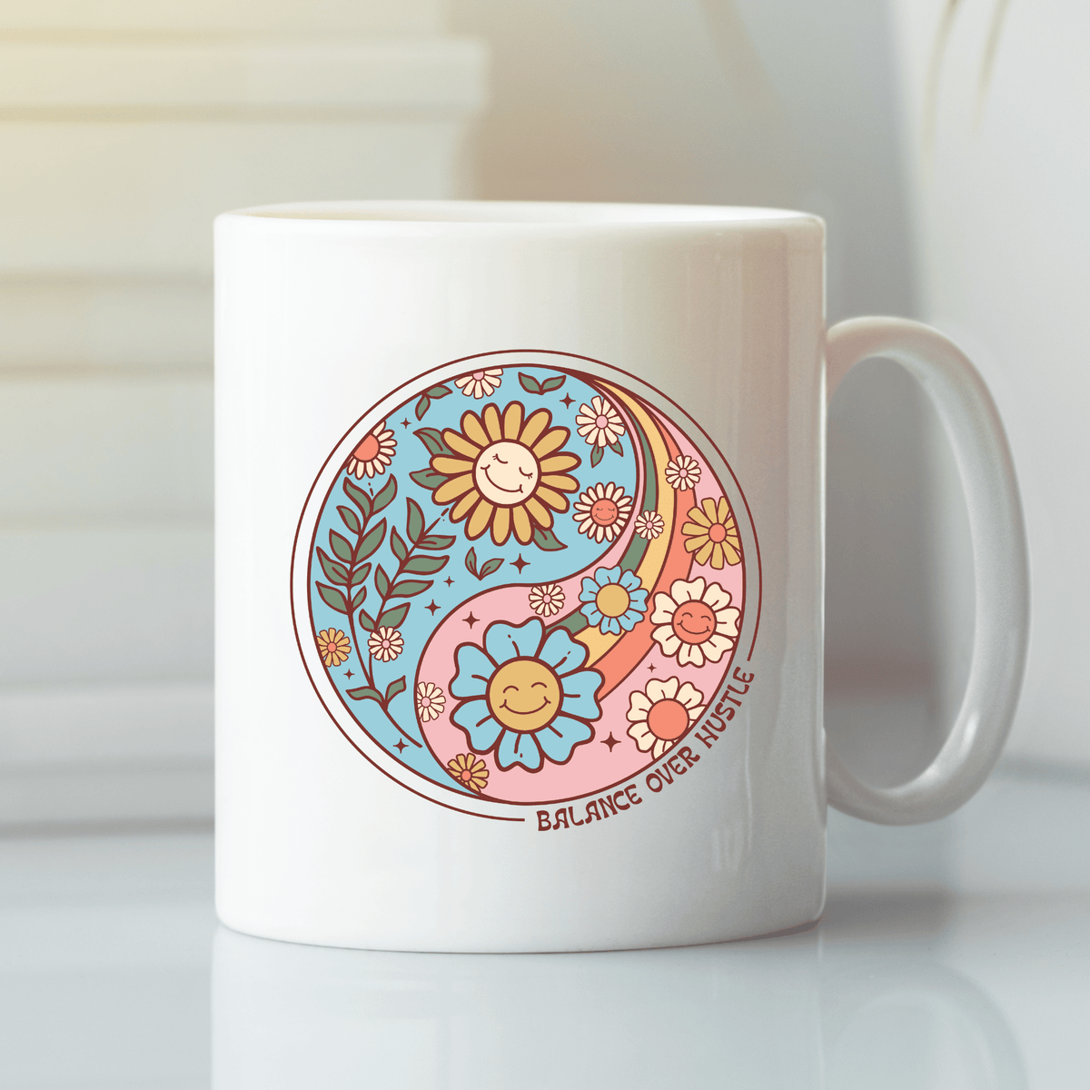 Balance Over Hustle Mug | Retro Self Care Coffee Mug - Granville Designs