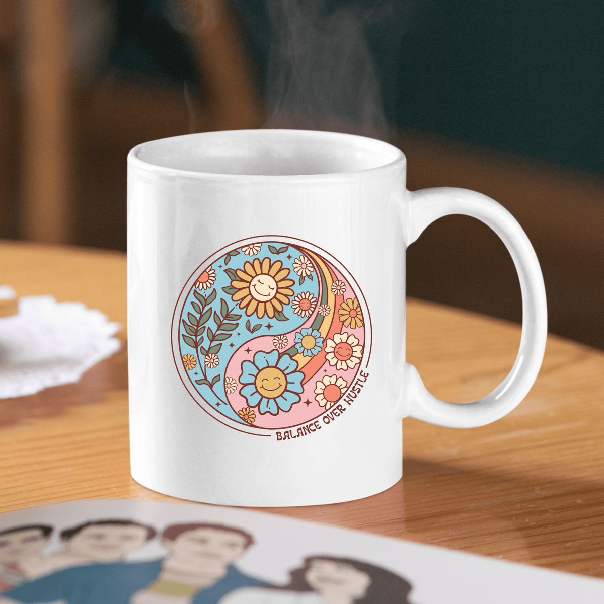 Balance Over Hustle Mug | Retro Self Care Coffee Mug - Granville Designs