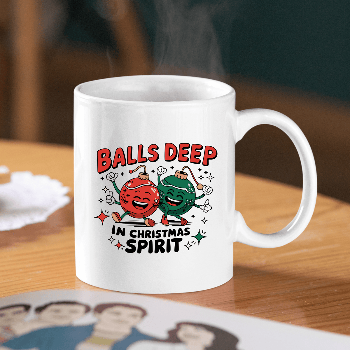 Balls Deep in Christmas Spirit Funny Mug - Granville Designs