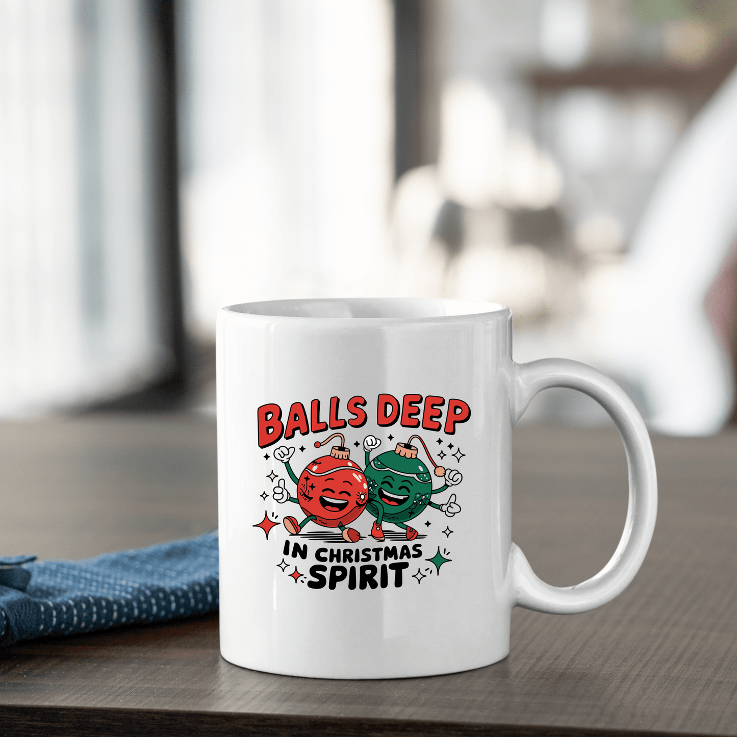 Balls Deep in Christmas Spirit Funny Mug - Granville Designs