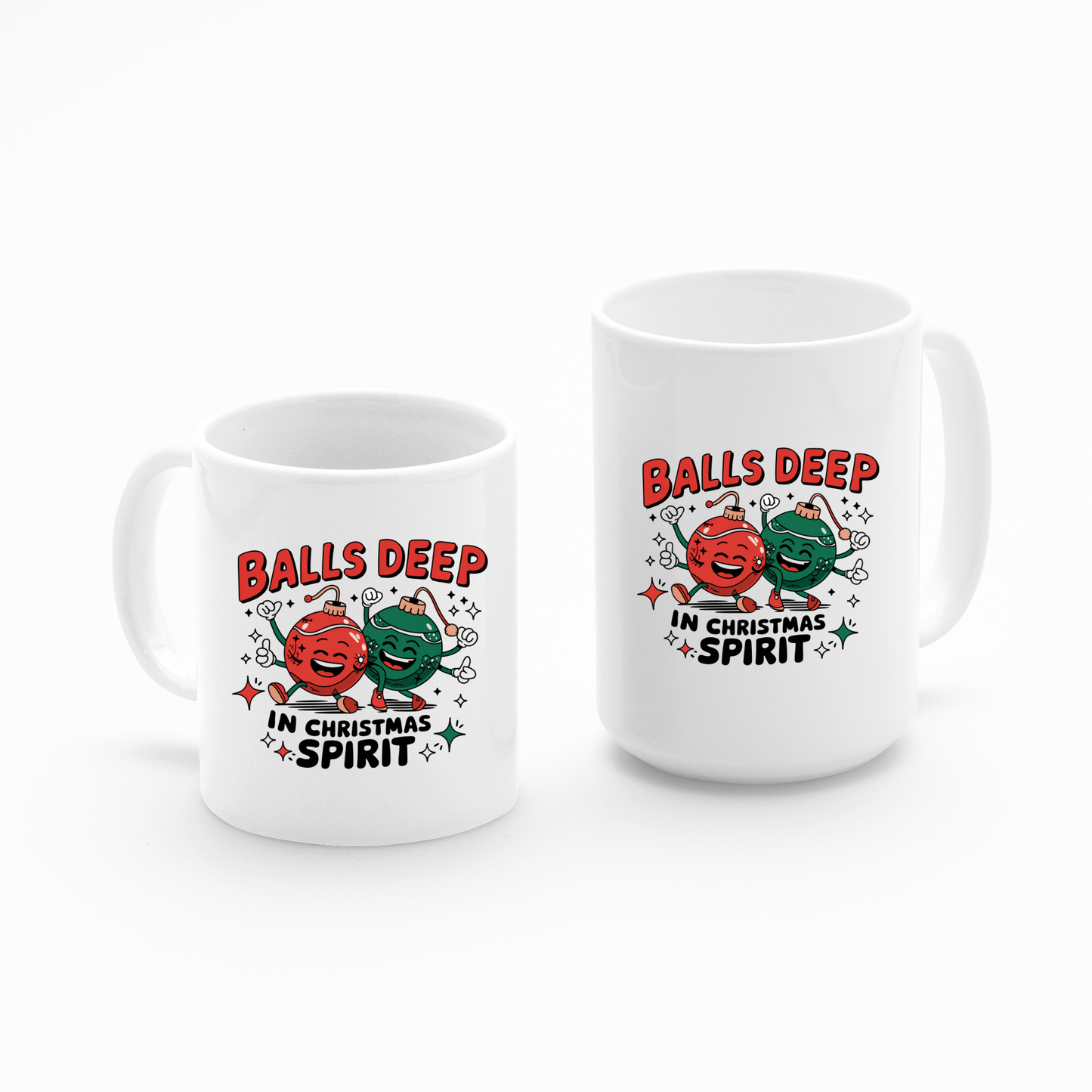 Balls Deep in Christmas Spirit Funny Mug - Granville Designs