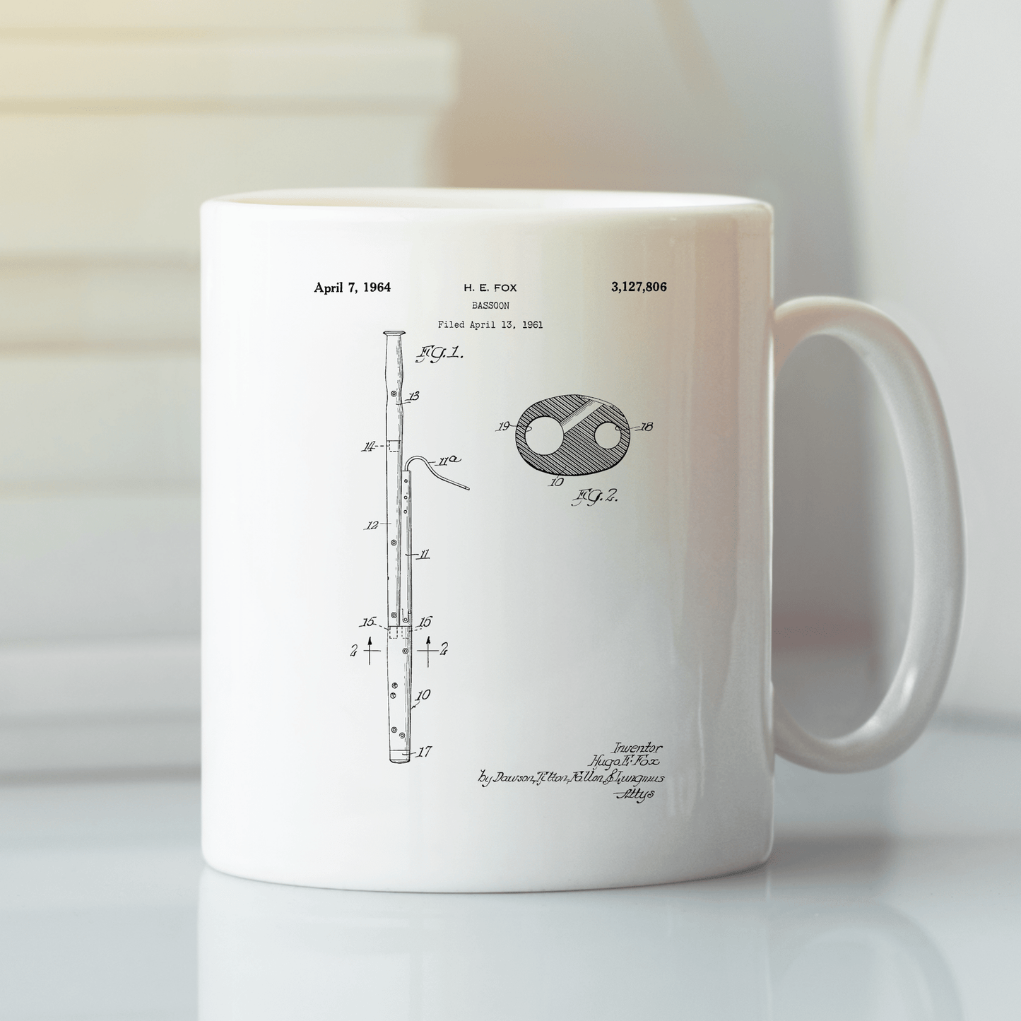 Bassoon Patent Mug | Vintage Orchestra Gift - Granville Designs