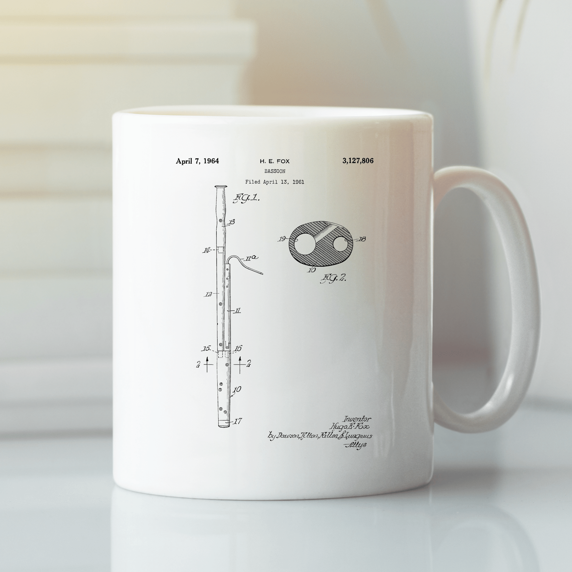 Bassoon Patent Mug | Vintage Orchestra Gift - Granville Designs