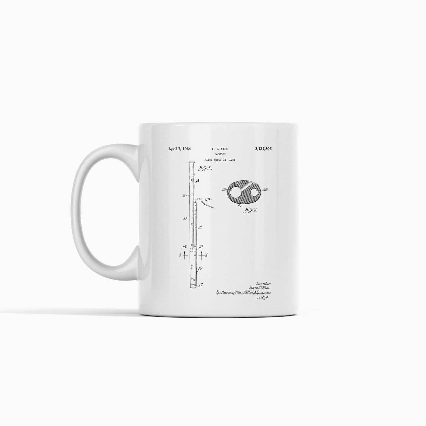 Bassoon Patent Mug | Vintage Orchestra Gift - Granville Designs