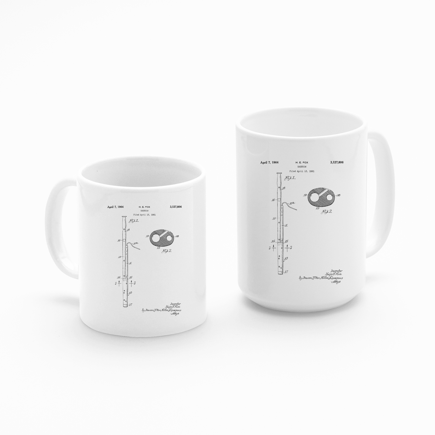 Bassoon Patent Mug | Vintage Orchestra Gift - Granville Designs
