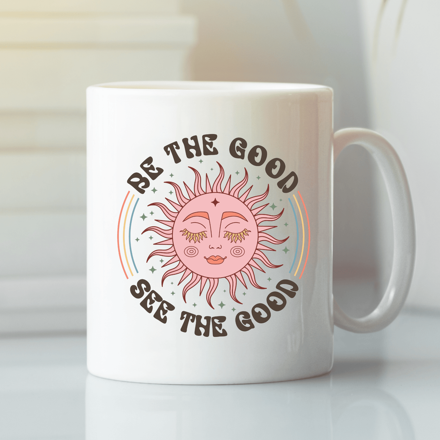 Be The Good See The Good Mug | Positive Retro Sun Mug - Granville Designs