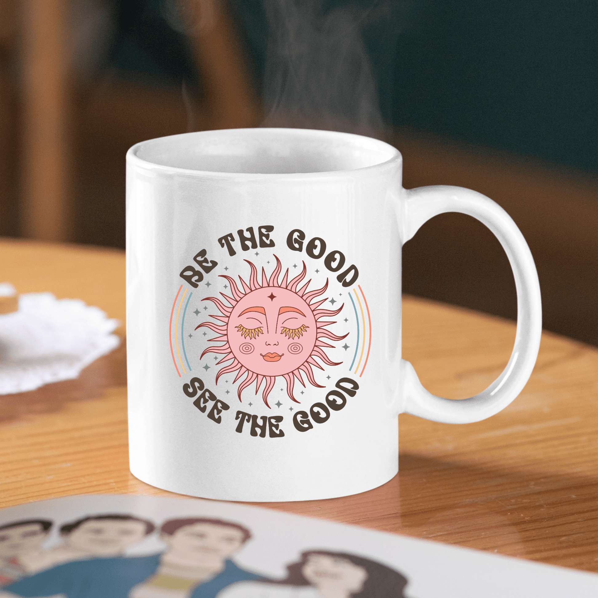 Be The Good See The Good Mug | Positive Retro Sun Mug - Granville Designs