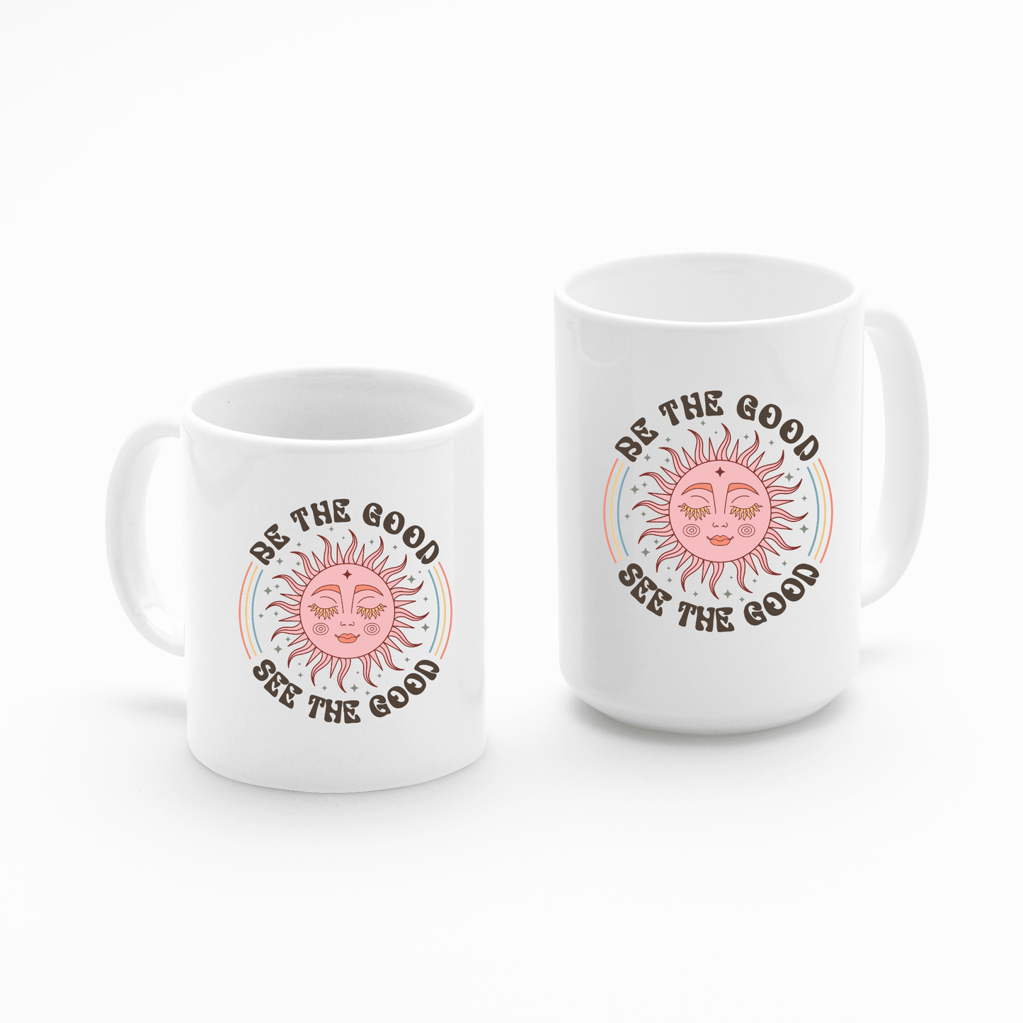 Be The Good See The Good Mug | Positive Retro Sun Mug - Granville Designs