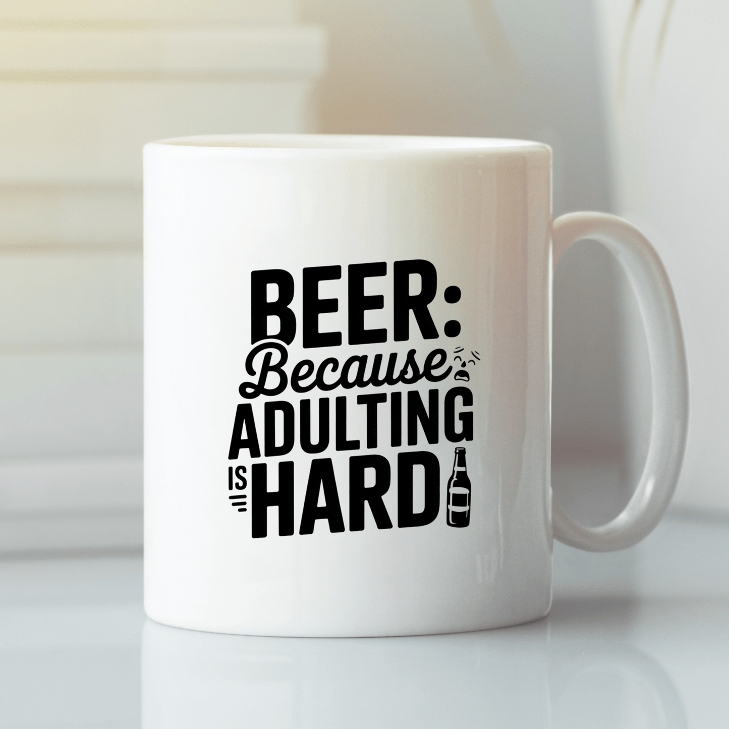 Beer Because Adulting Is Hard Mug | Funny Beer Gift - Granville Designs