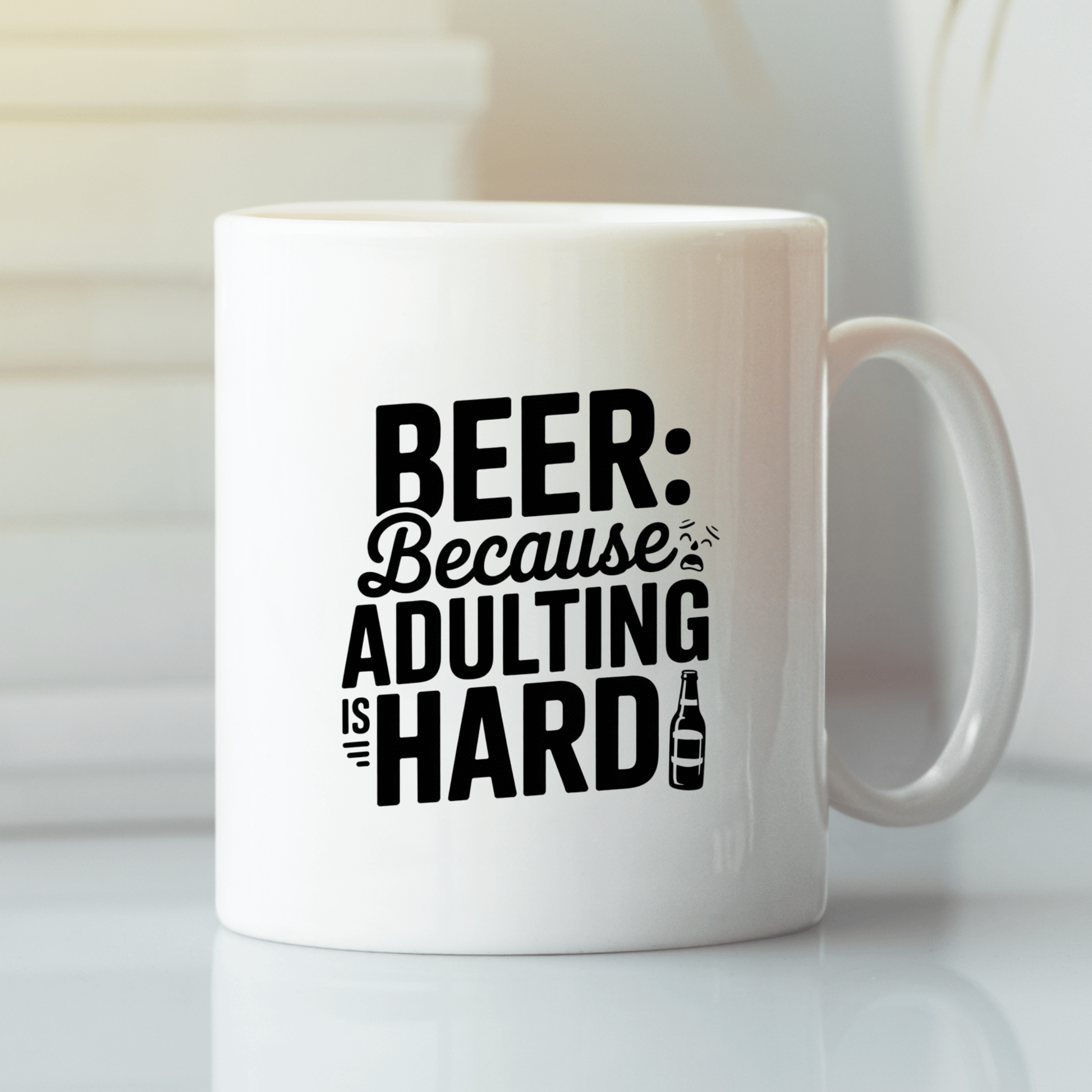 Beer Because Adulting Is Hard Mug | Funny Beer Gift - Granville Designs