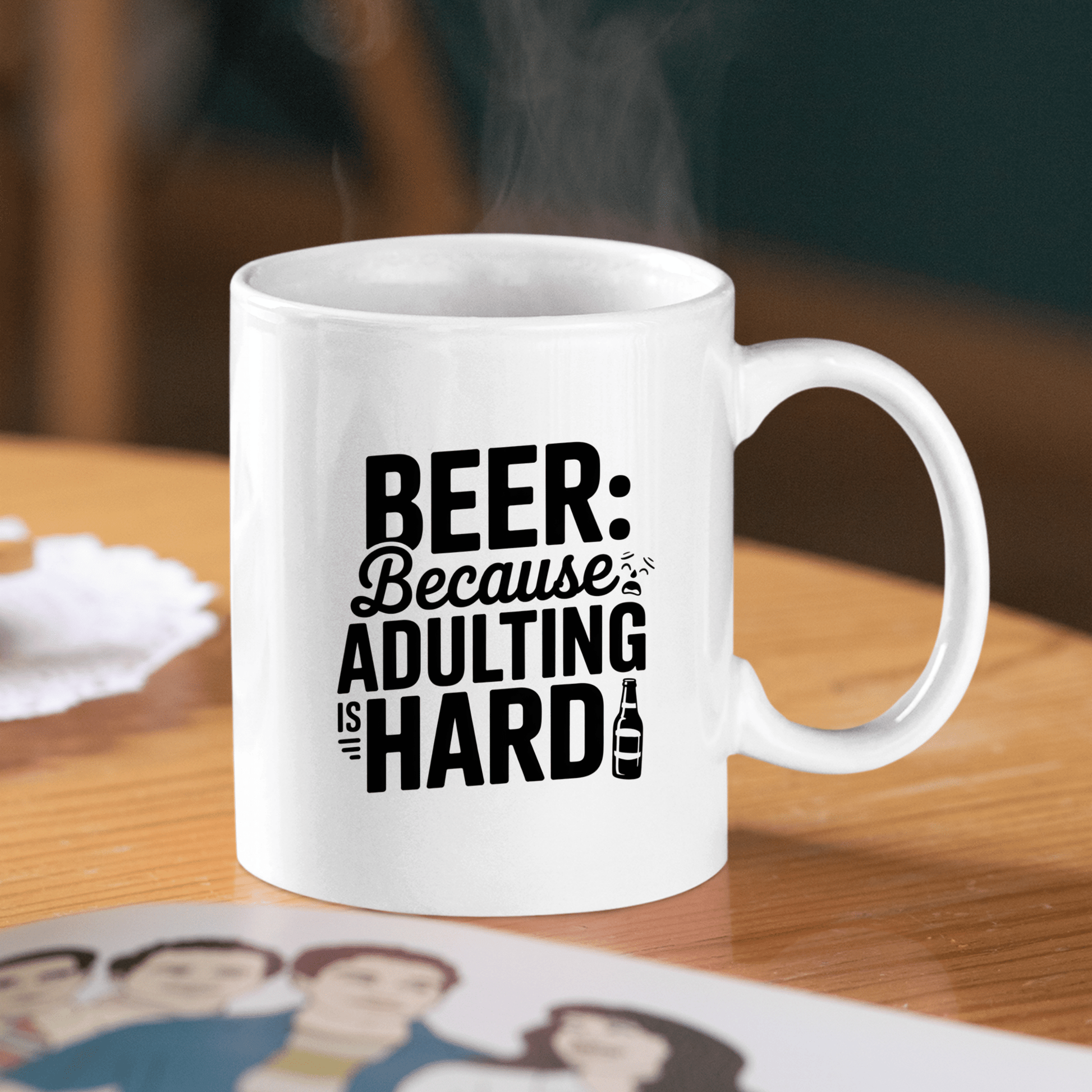 Beer Because Adulting Is Hard Mug | Funny Beer Gift - Granville Designs