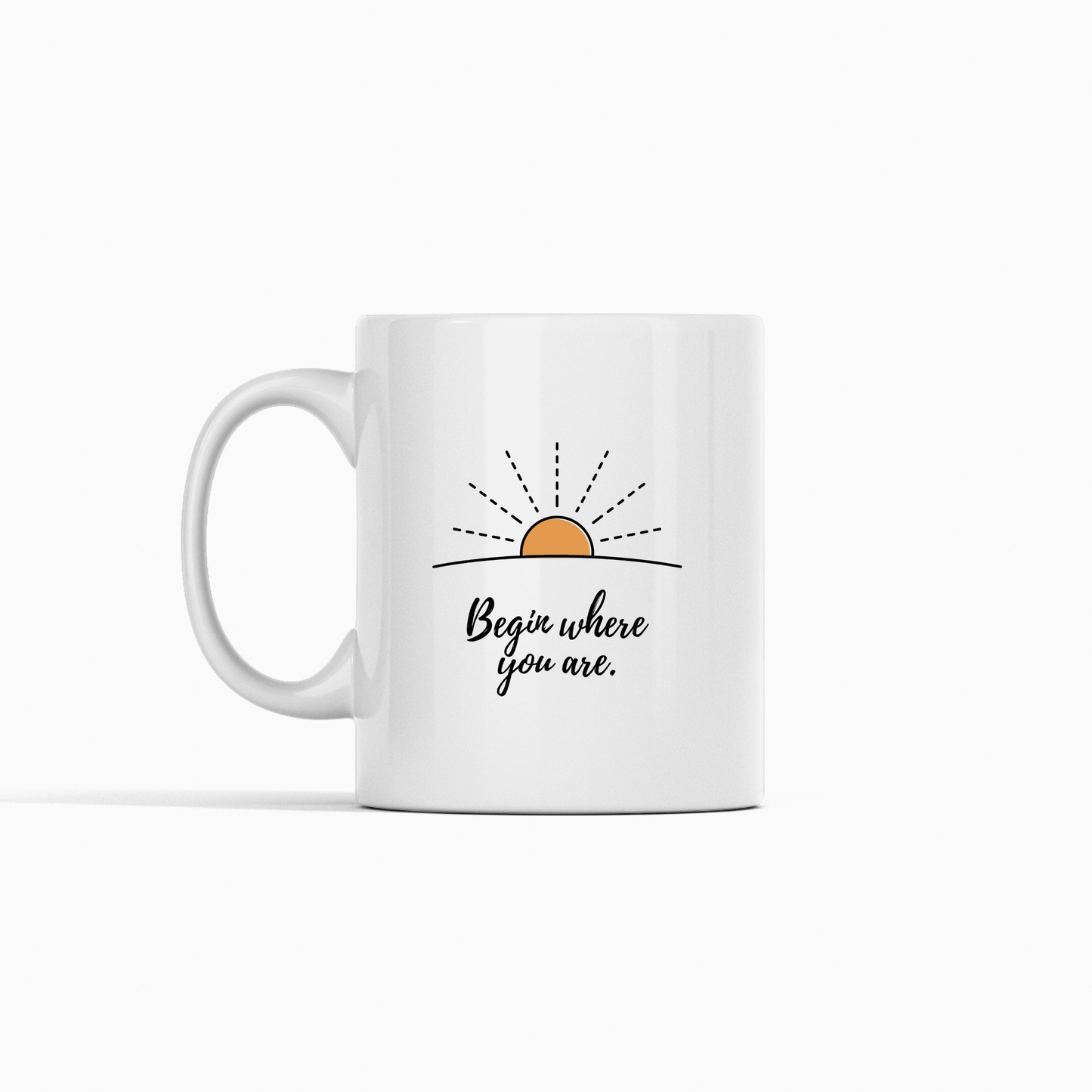 Begin Where You Are Mug | Inspirational Coffee Mug - Granville Designs