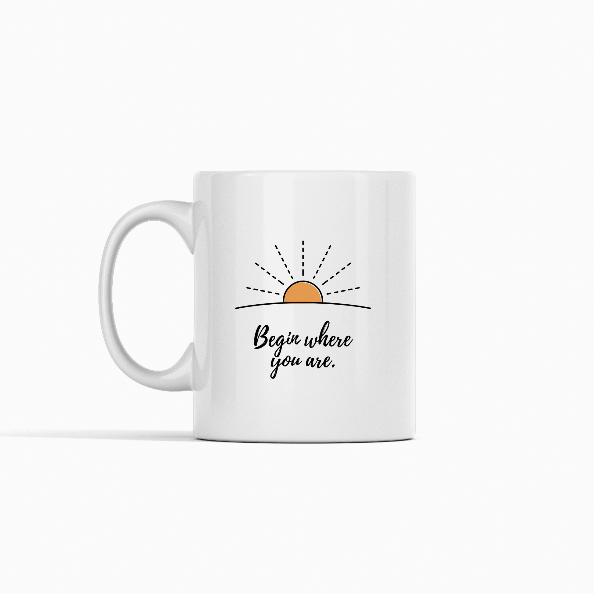 Begin Where You Are Mug | Inspirational Coffee Mug - Granville Designs