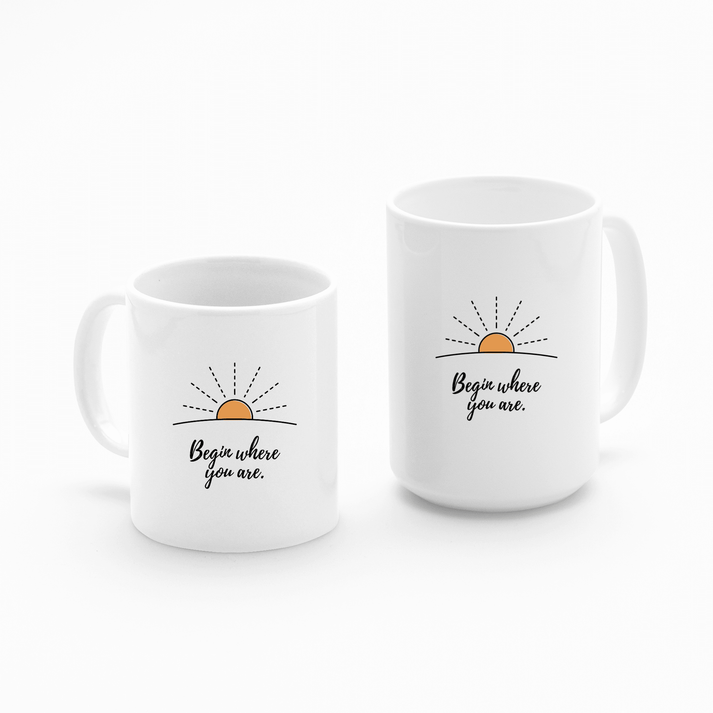 Begin Where You Are Mug | Inspirational Coffee Mug - Granville Designs