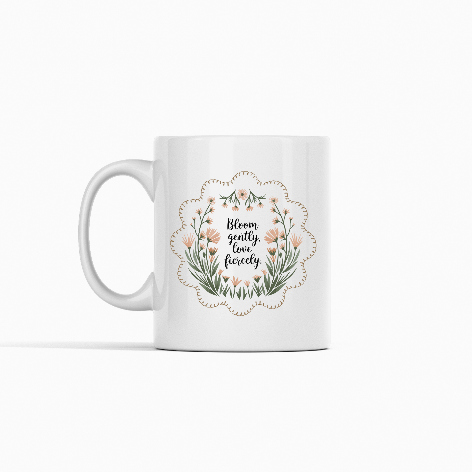 Bloom Gently Love Fiercely Mug | Floral Inspirational Gift - Granville Designs