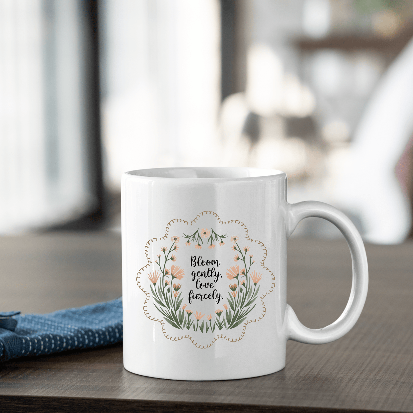 Bloom Gently Love Fiercely Mug | Floral Inspirational Gift - Granville Designs