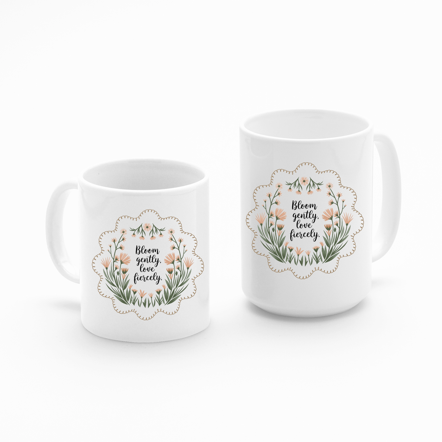 Bloom Gently Love Fiercely Mug | Floral Inspirational Gift - Granville Designs
