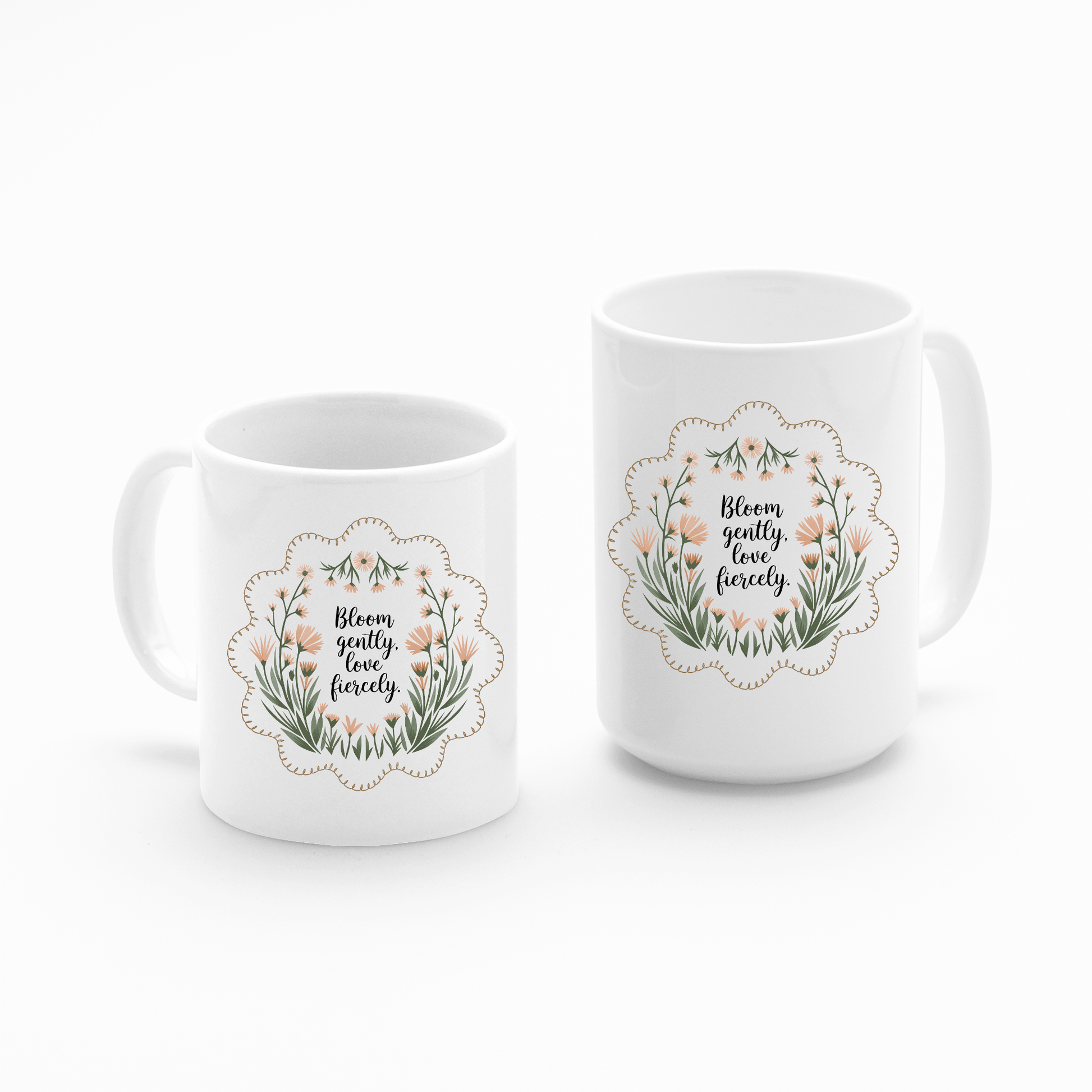Bloom Gently Love Fiercely Mug | Floral Inspirational Gift - Granville Designs