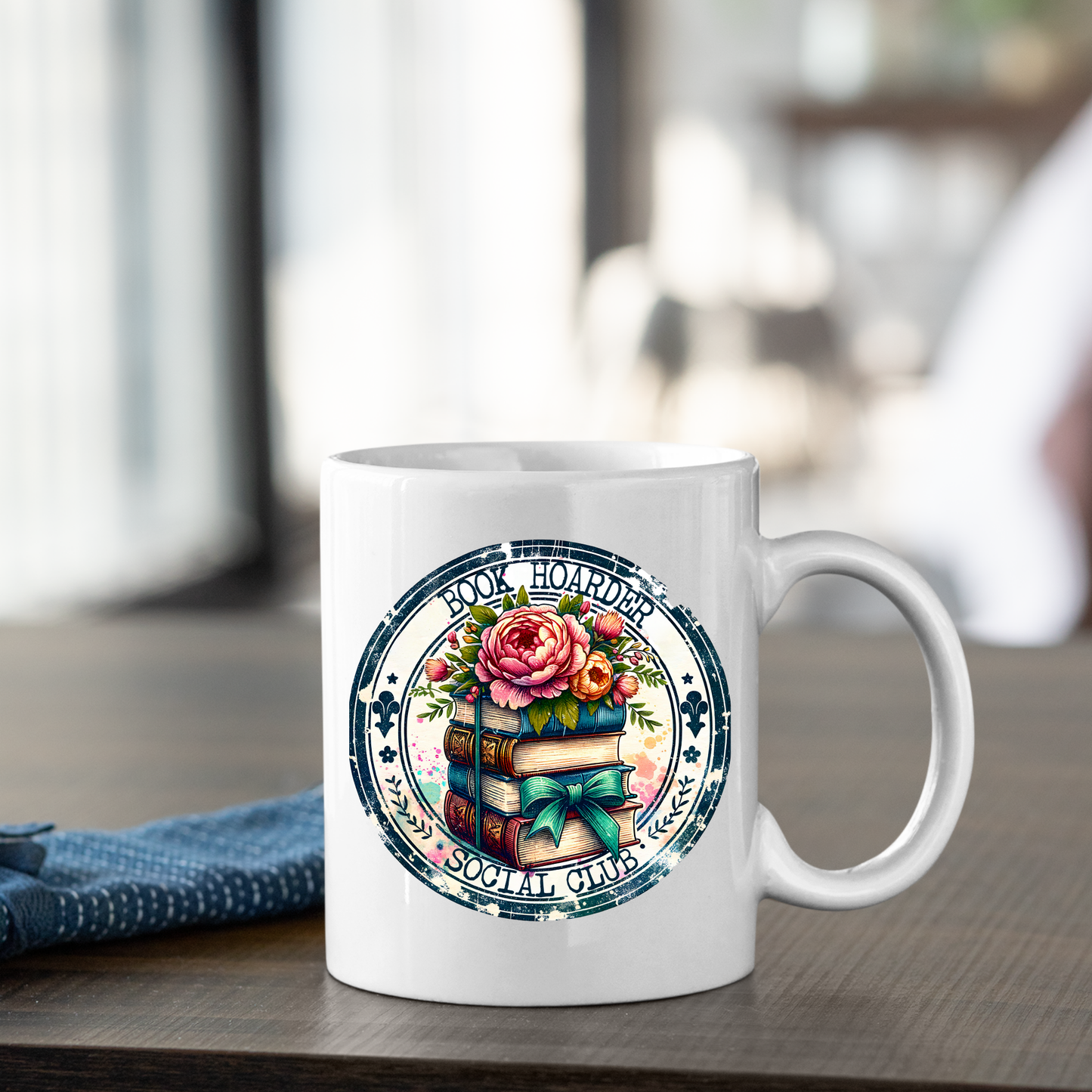Book Hoarder Mug | Floral Book Lover Gift | Social Club Design