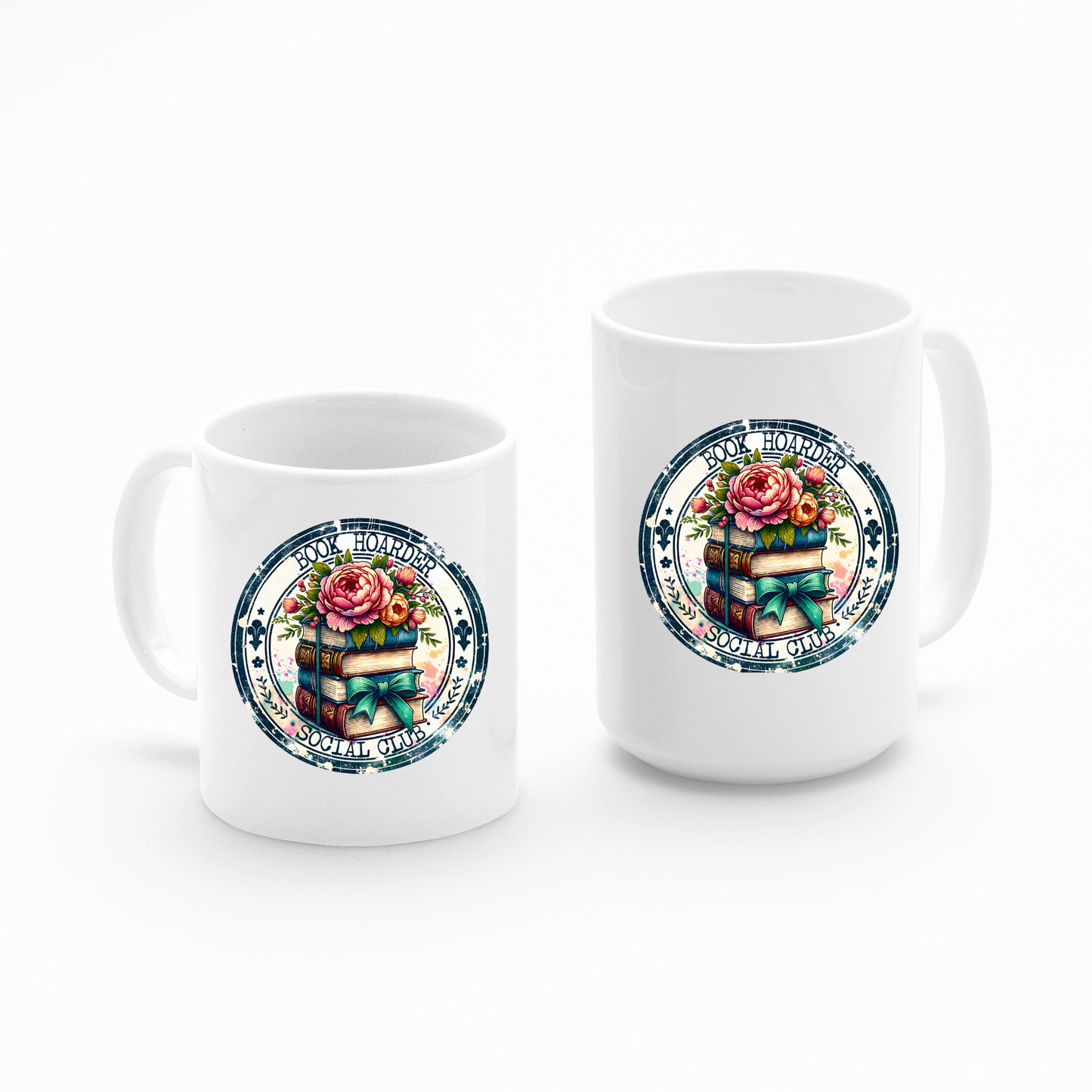 Book Hoarder Mug | Floral Book Lover Gift | Social Club Design