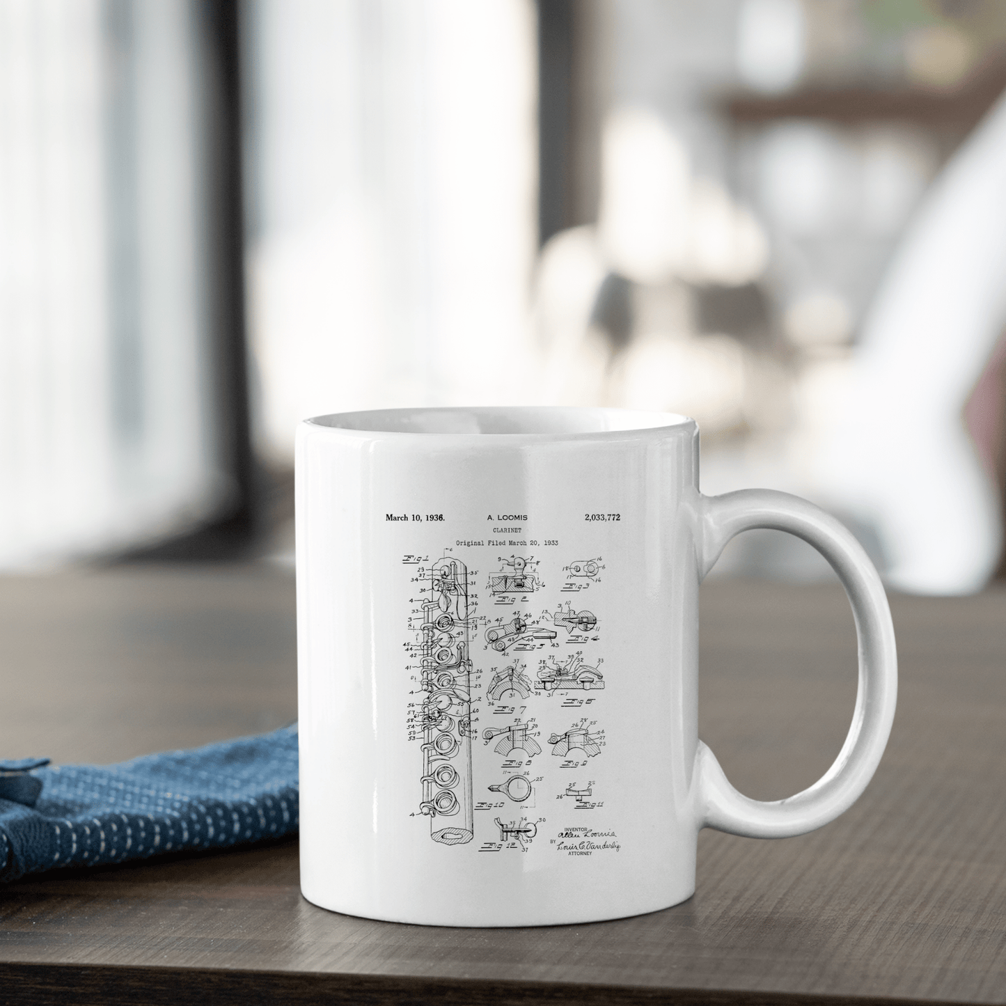 Clarinet Patent Mug | Vintage Musician Gift - Granville Designs