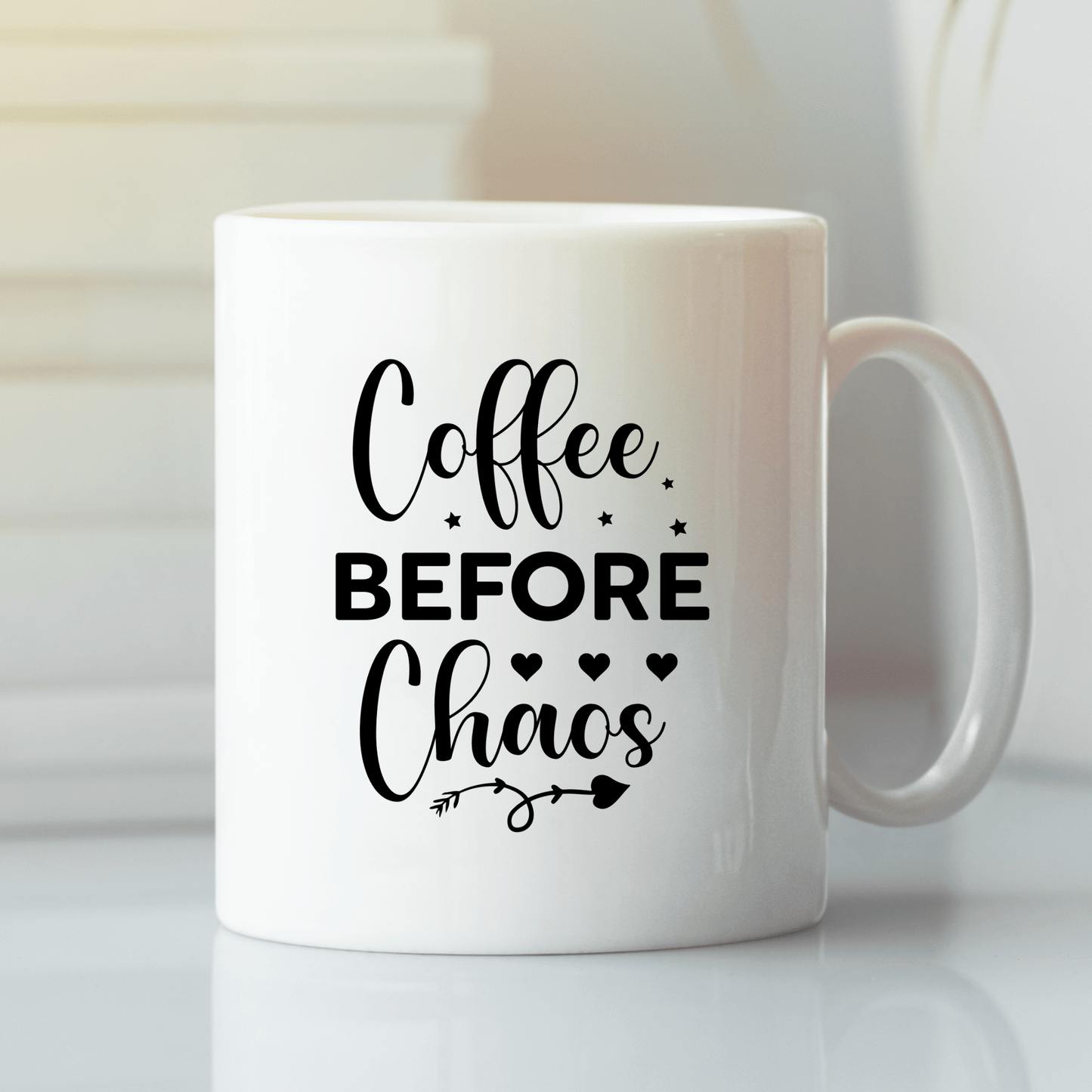 Coffee Before Chaos Mug – Funny Morning Coffee Cup - Granville Designs