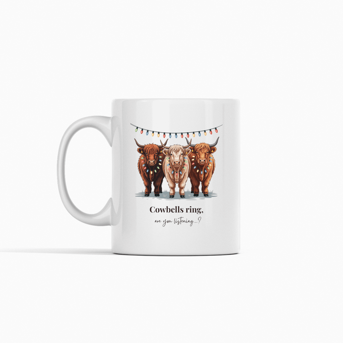 Cowbells Ring Funny Holiday Cow Mug - Granville Designs