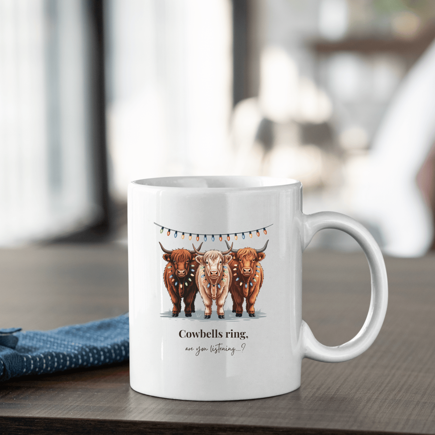 Cowbells Ring Funny Holiday Cow Mug - Granville Designs