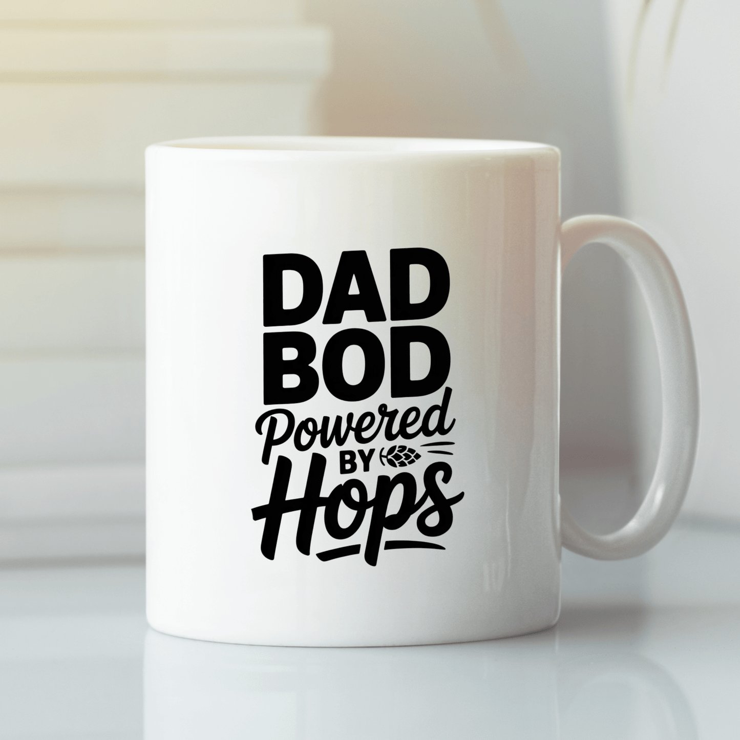Dad Bod Powered by Hops Mug | Funny Beer Dad Gift - Granville Designs