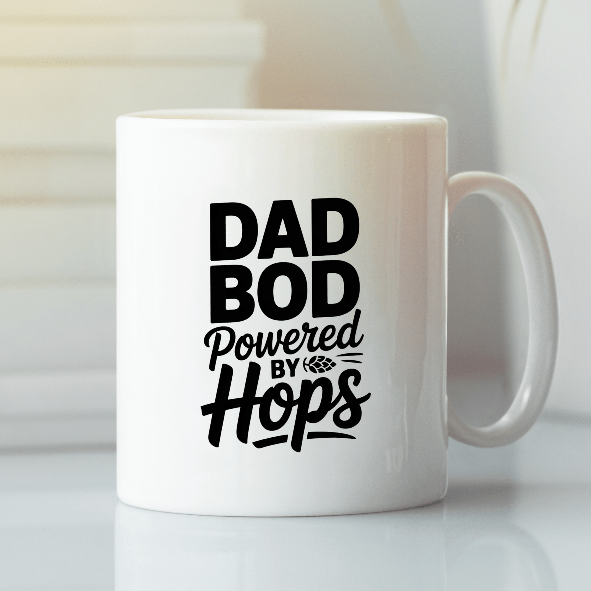 Dad Bod Powered by Hops Mug | Funny Beer Dad Gift - Granville Designs