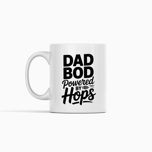 Dad Bod Powered by Hops Mug | Funny Beer Dad Gift - Granville Designs