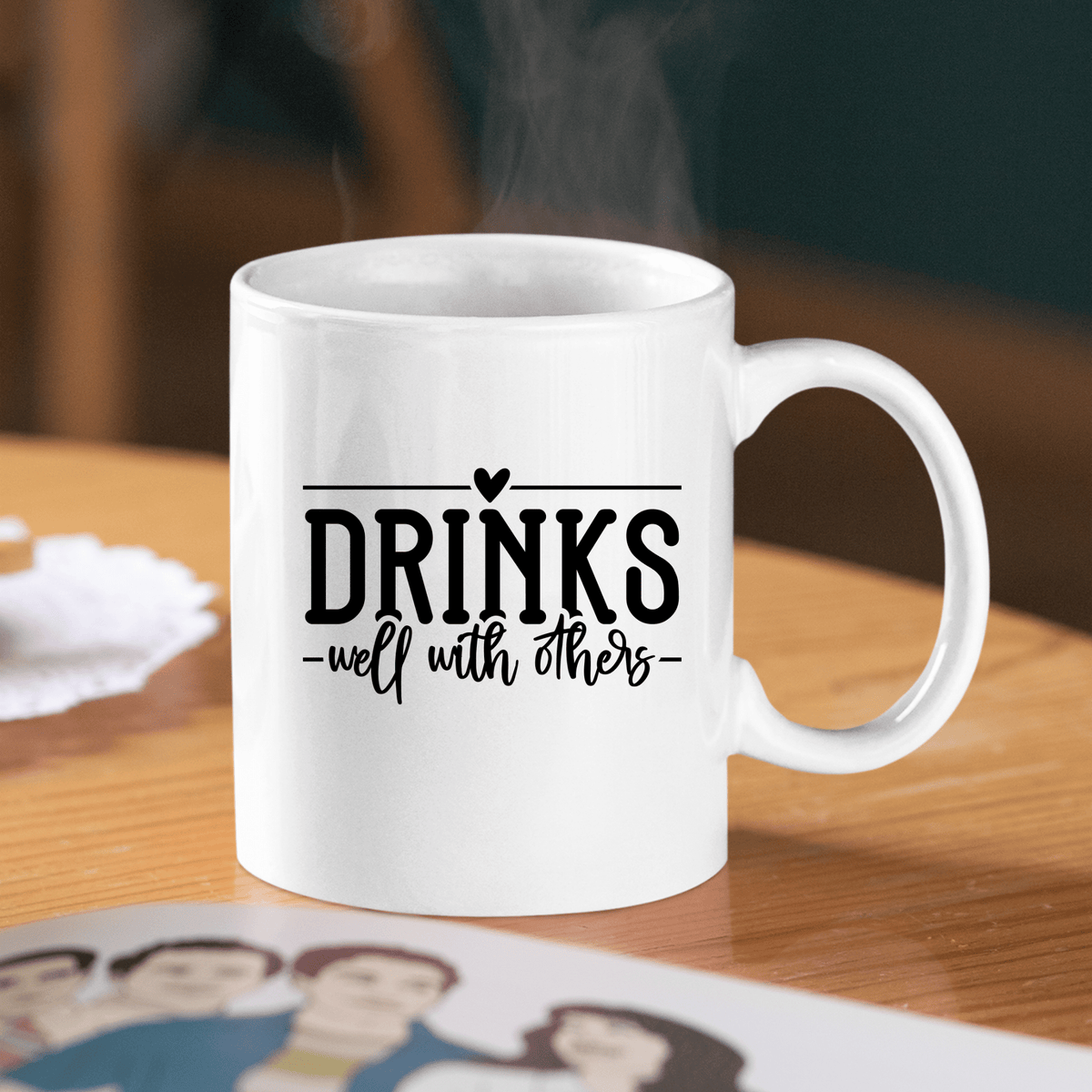 Drinks Well With Others Mug | Funny Coffee & Wine Gift - Granville Designs