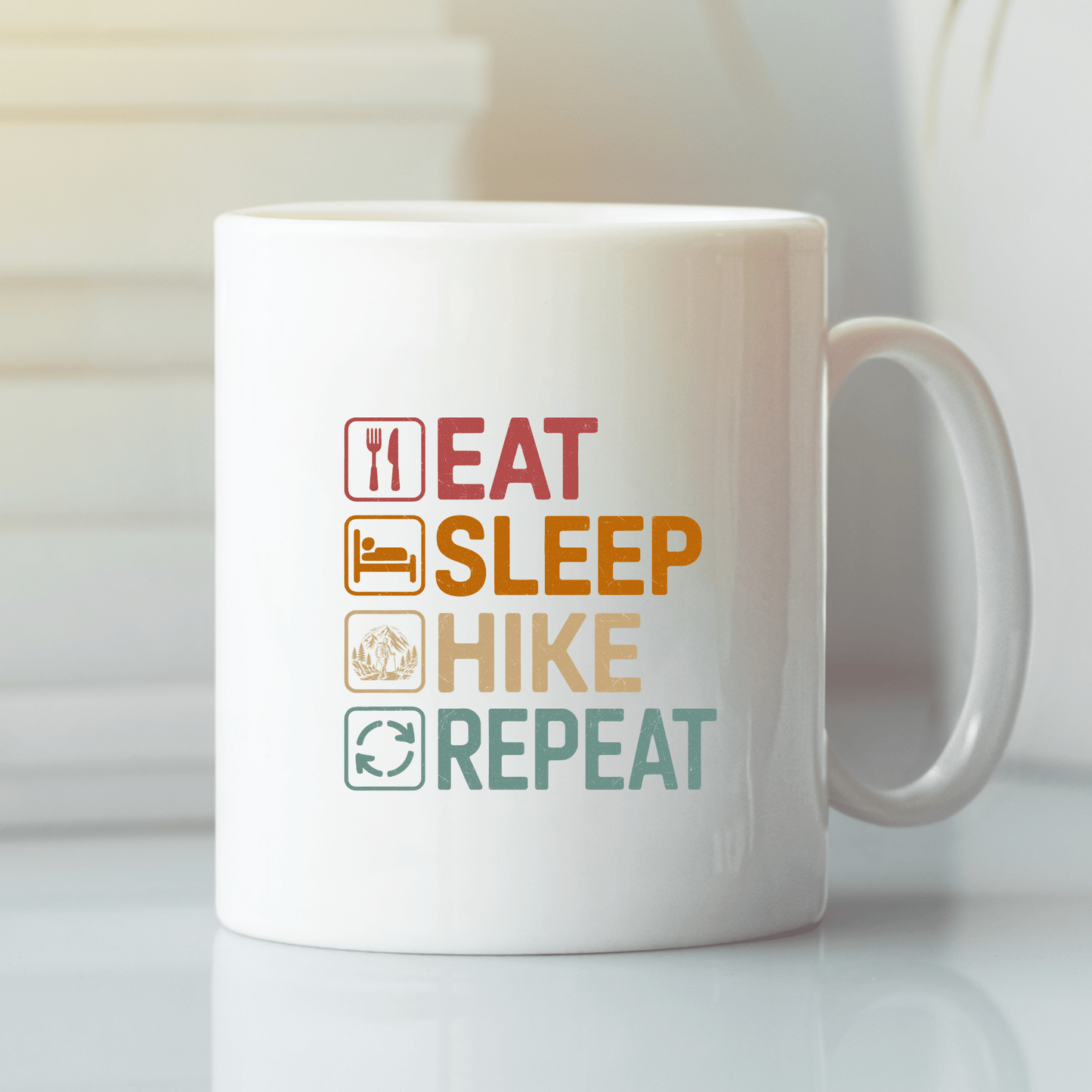 Eat Sleep Hike Repeat Mug | Funny Hiking Gift - Granville Designs