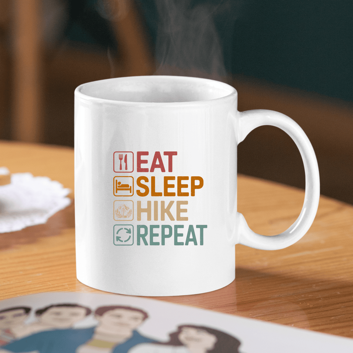 Eat Sleep Hike Repeat Mug | Funny Hiking Gift - Granville Designs