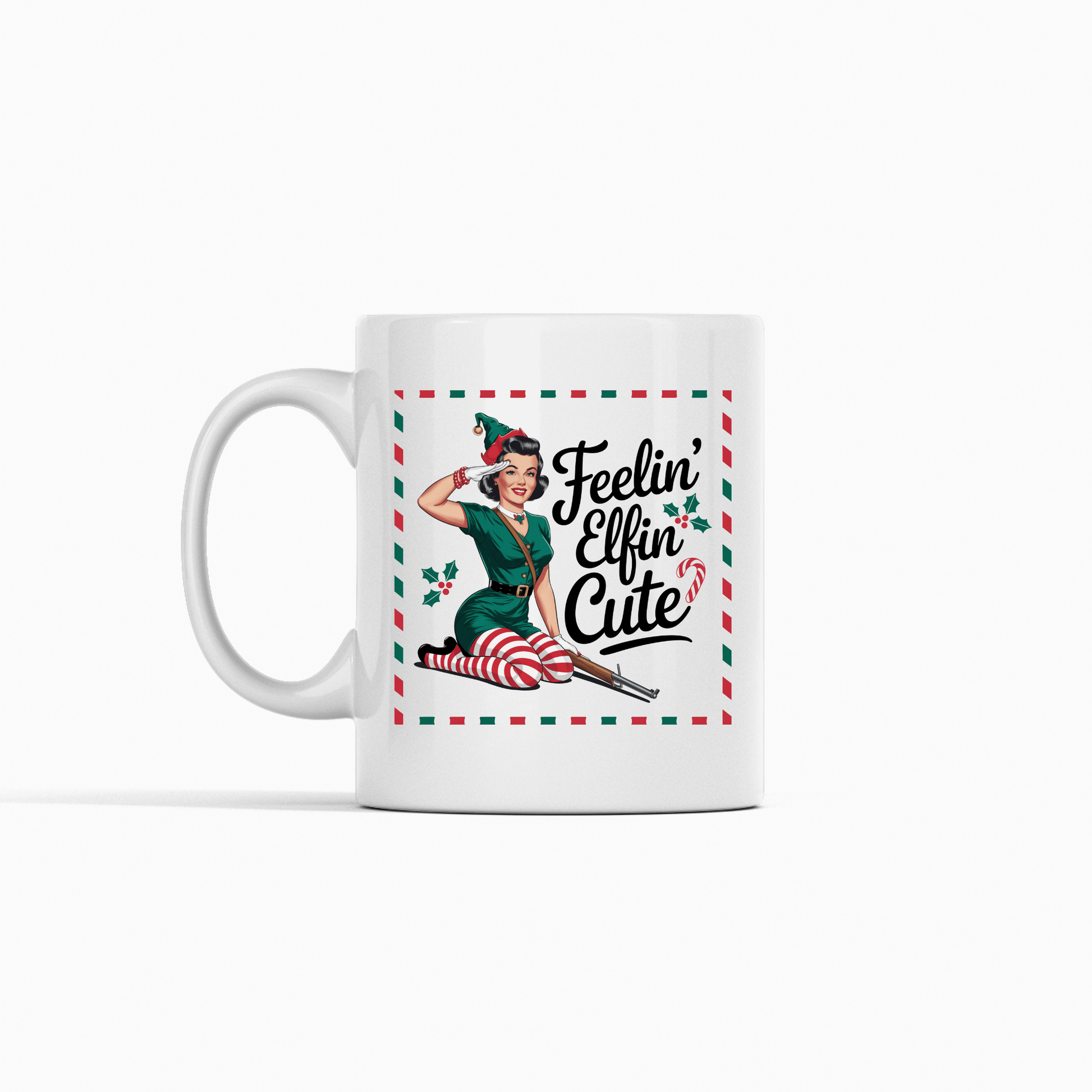 Feelin’ Elfin Cute Mug | Funny Retro Christmas Mug - Granville Designs